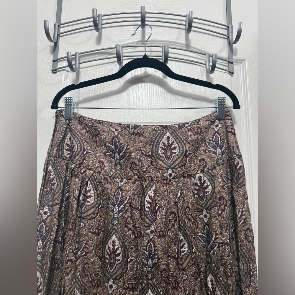 Vintage 90s Talbots Long Pleated‎ Paisley Skirt Women’s 16 Midi USA whimsygoth - Picture 3 of 16